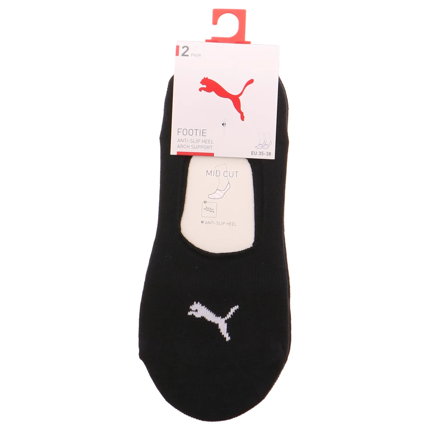 PUMA SOCKEN Footie 2-ER Pack, Silikonferse Füsslinge Schwarz Textil PUMA SOCKEN Footie 2-ER Pack, Silikonferse Füsslinge Schwarz Textil