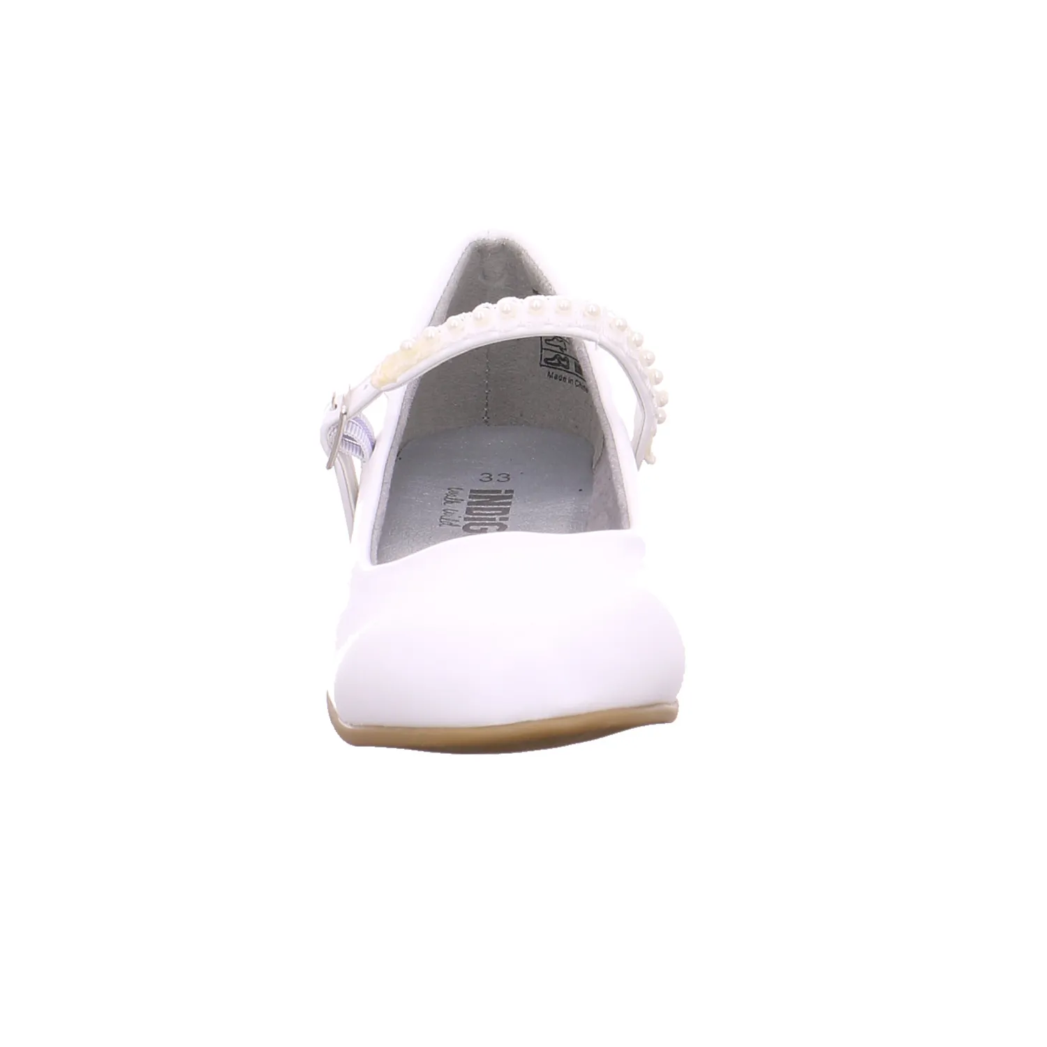 INDIGO Festlicher Sommerschuh Mädchen-Ballerina Weiss Lederimitat INDIGO Festlicher Sommerschuh Mädchen-Ballerina Weiss Lederimitat