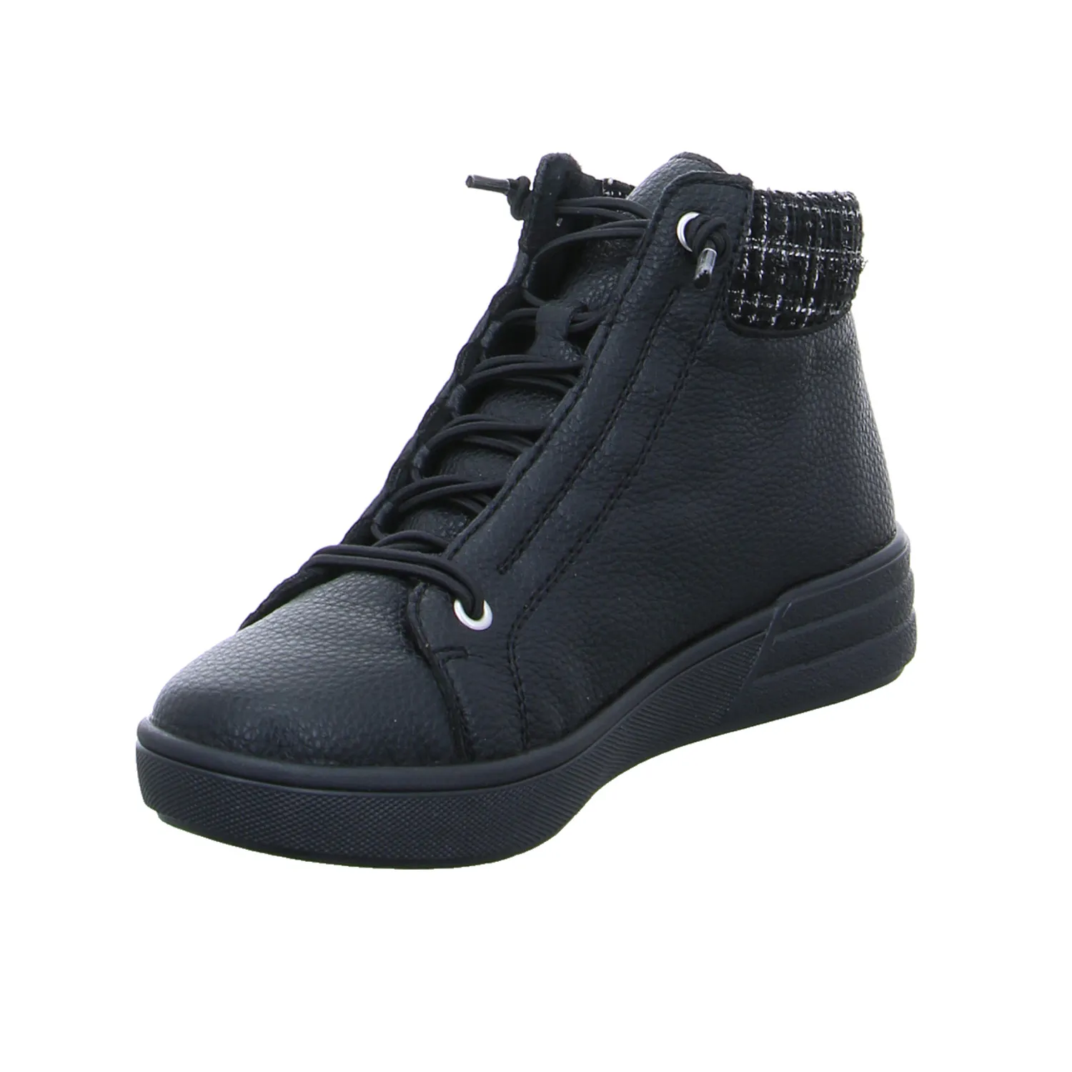RIEKER Mid Cut Sneaker Schwarz Lederimitat 