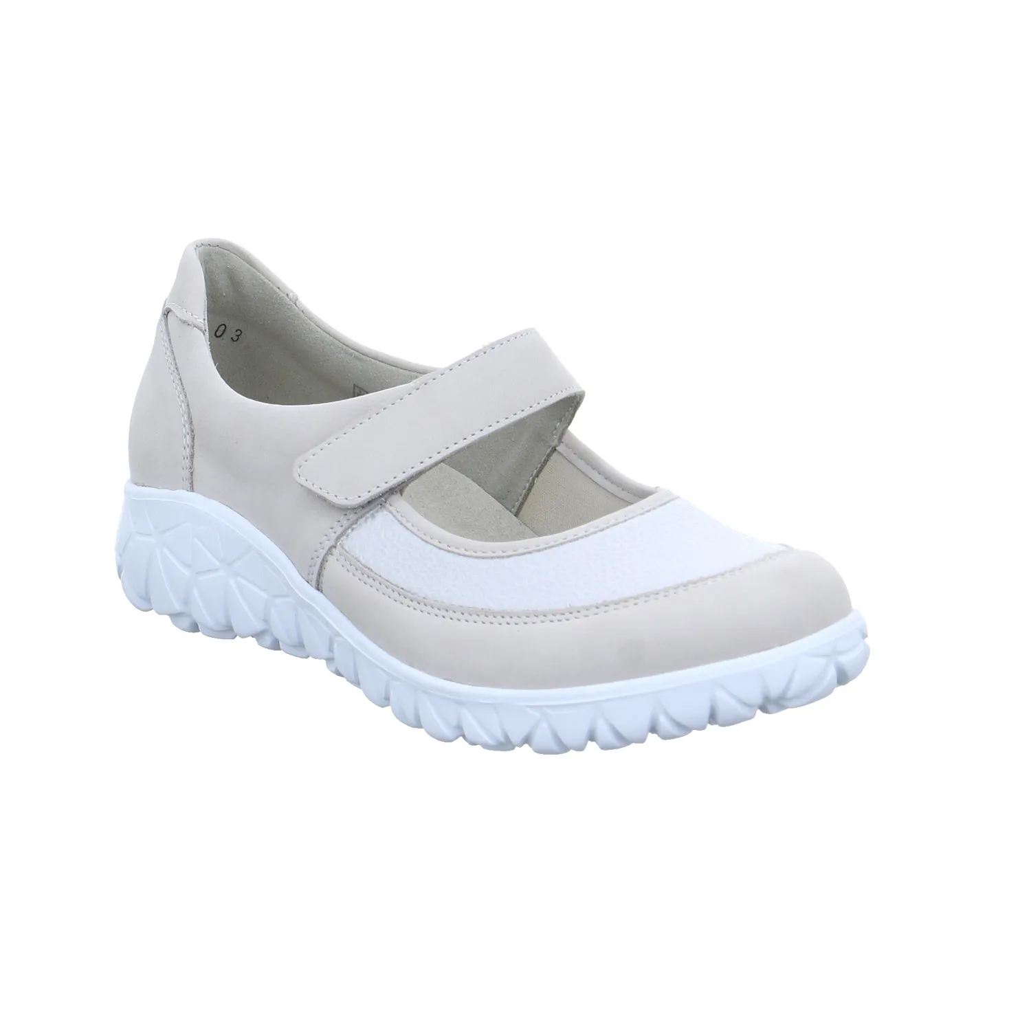 WALDLÄUFER mit Wechselfussbett Comfort-Ballerina Hellgrau Leder WALDLÄUFER mit Wechselfussbett Comfort-Ballerina Hellgrau Leder