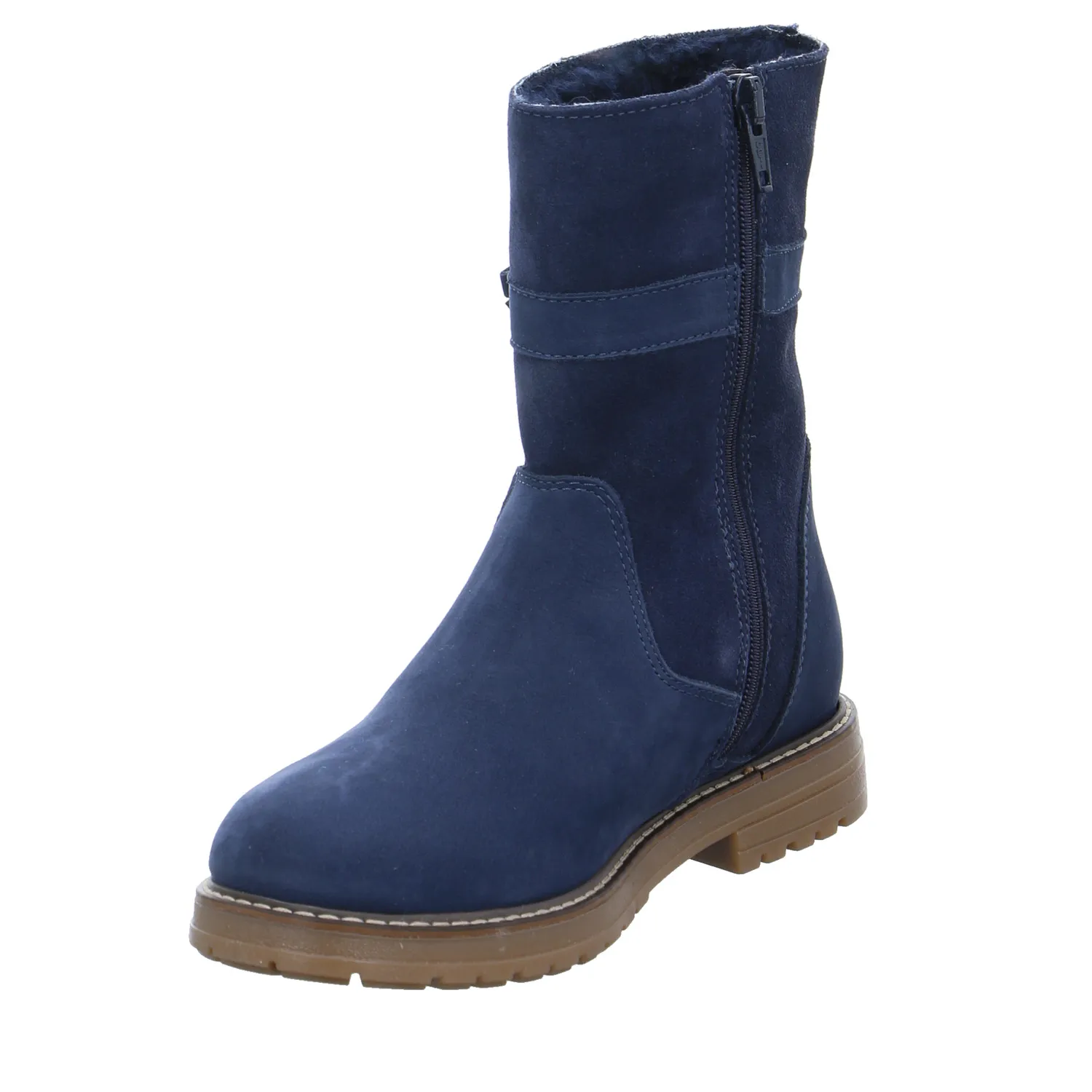 SCHUHENGEL Lederstiefel Kleinkinder-Winterstiefel Dunkelblau Leder SCHUHENGEL Lederstiefel Kleinkinder-Winterstiefel Dunkelblau Leder