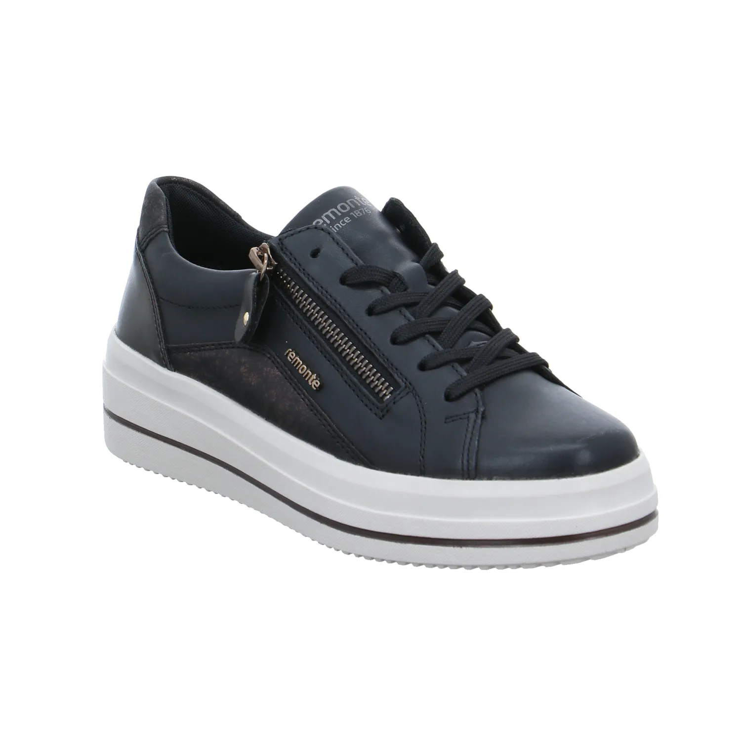 REMONTE mit Wechselfussbett Sneaker Schwarz Leder 