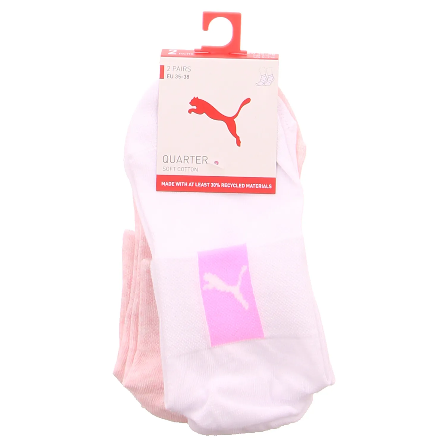 PUMA SOCKEN 2-ER Pack Sneaker-Socke Freizeitsocken Rosa Textil 