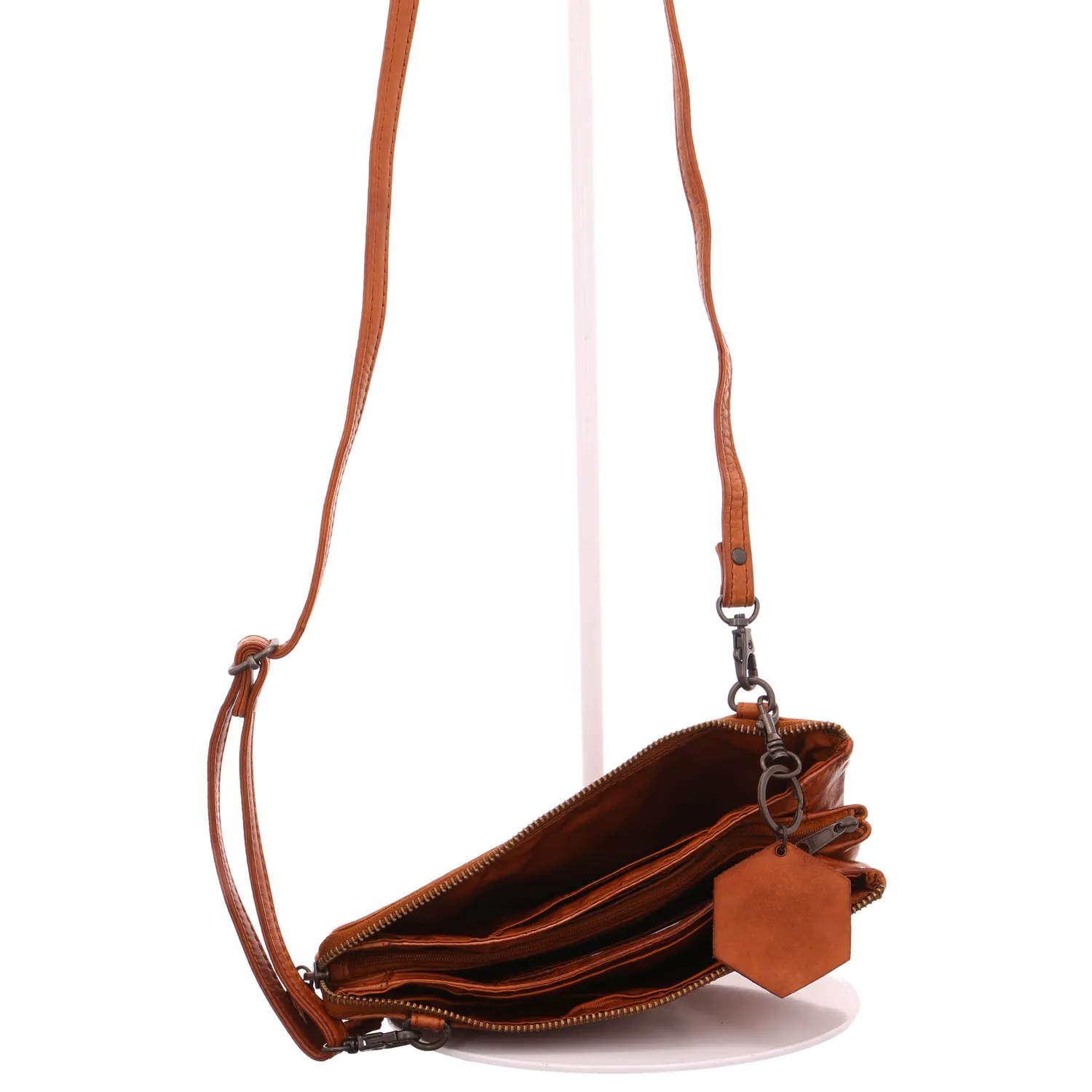 BEAR DESIGN Umhängetasche Cognac Leder BEAR DESIGN Umhängetasche Cognac Leder