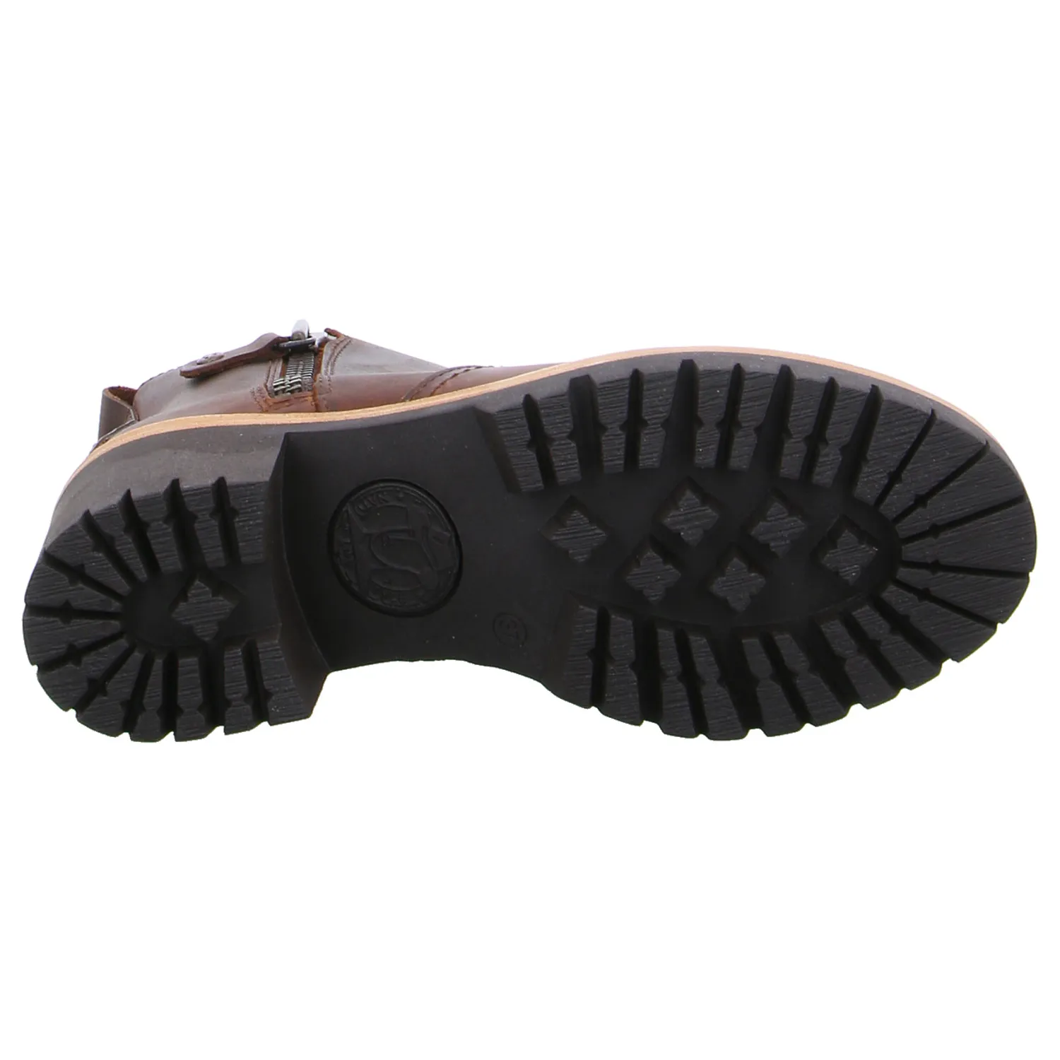 PANAMA JACK mit Lammfell - Innenfutter Stiefelette Cognac Leder 