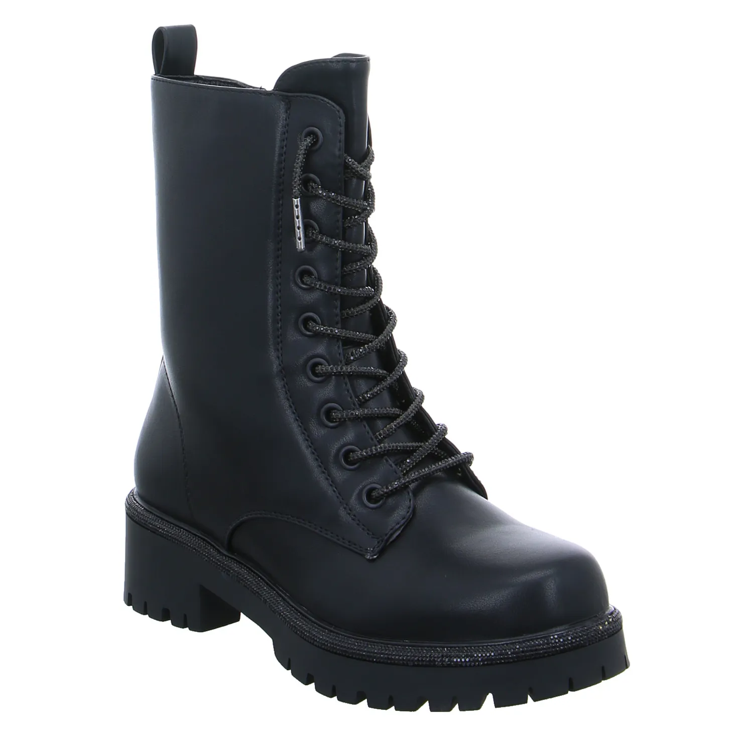 LA STRADA Boot Schwarz Lederimitat 