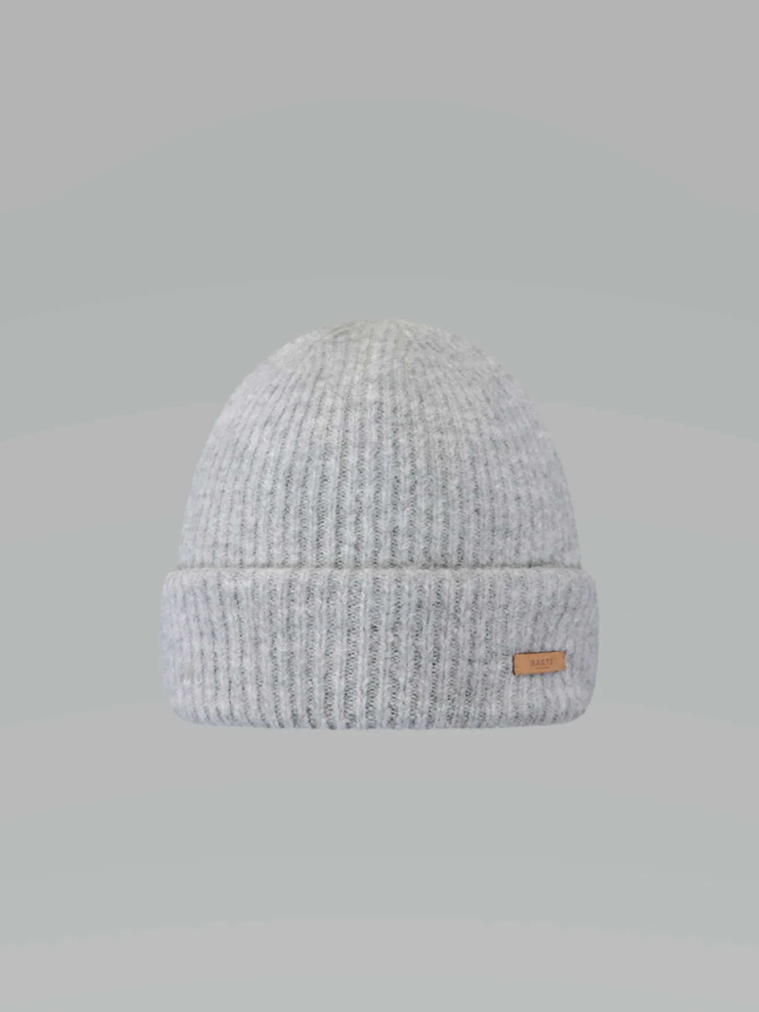 BARTS feiner Rippenstrick, Umschlag Mütze Grau Textil BARTS feiner Rippenstrick, Umschlag Mütze Grau Textil