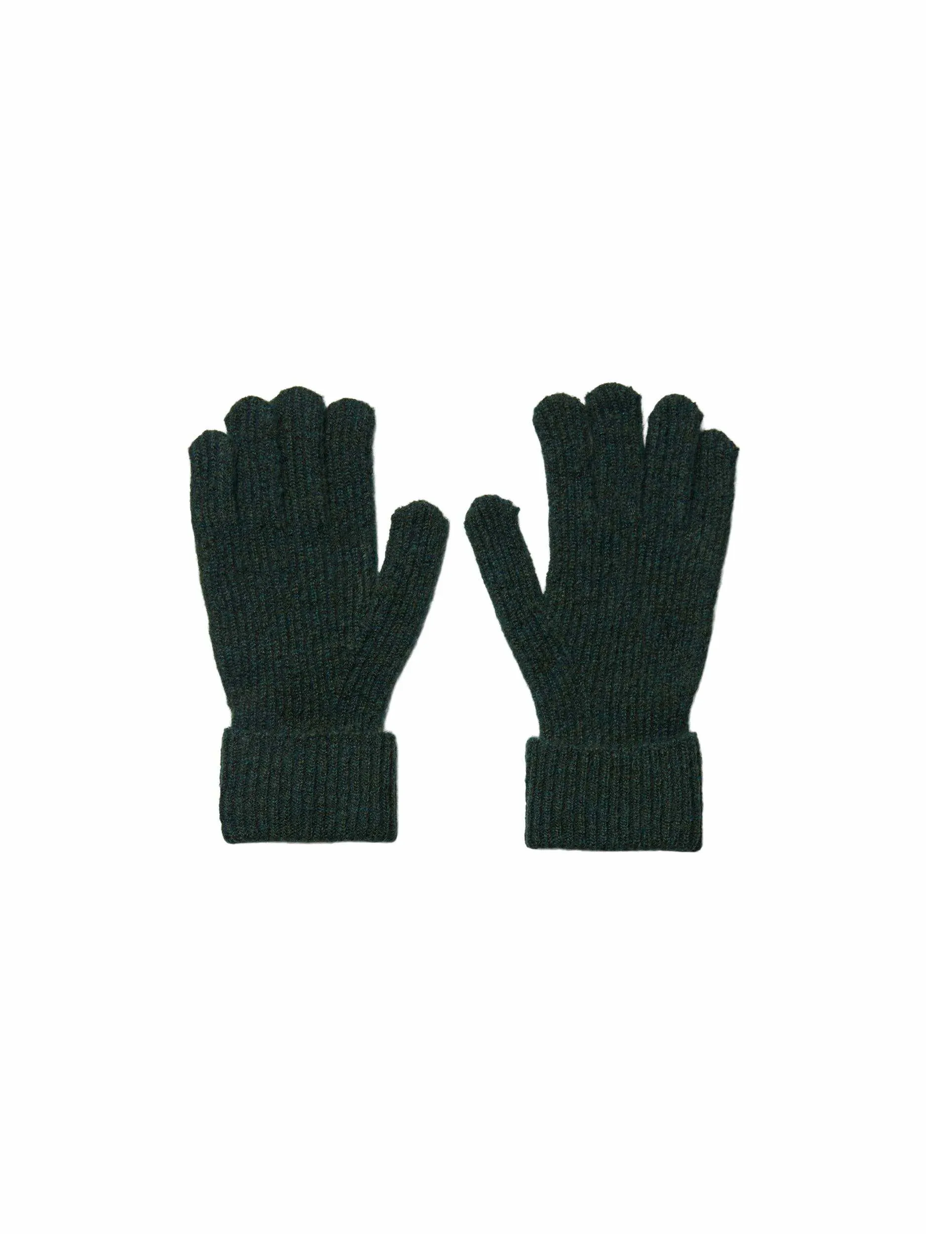 PIECES Rippenstrick mit Umschlag Strickhandschuh Dunkelgrün Textil PIECES Rippenstrick mit Umschlag Strickhandschuh Dunkelgrün Textil