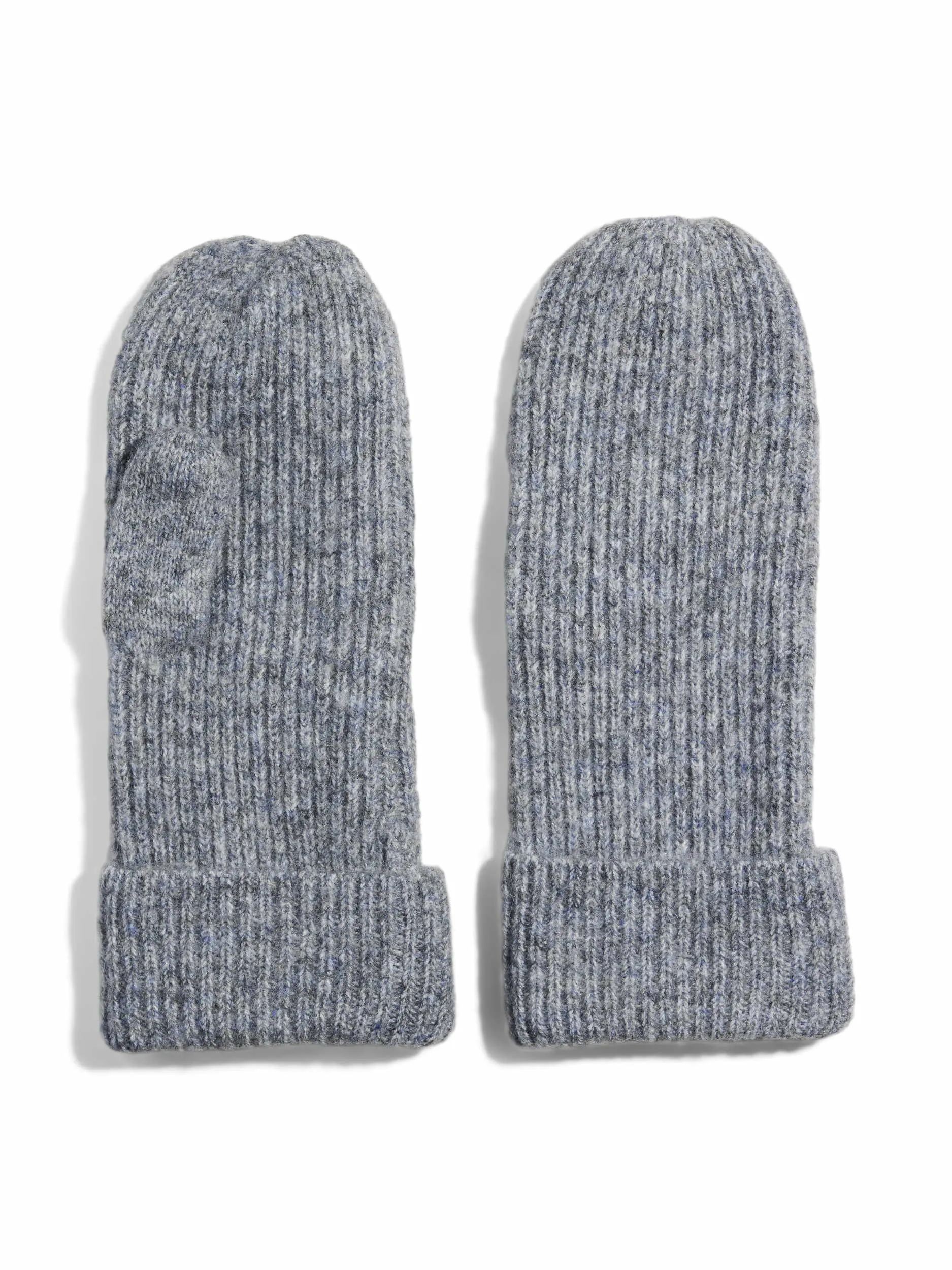 PIECES Fausthandschuhe, Umschlag Strickhandschuh Grau Textil PIECES Fausthandschuhe, Umschlag Strickhandschuh Grau Textil