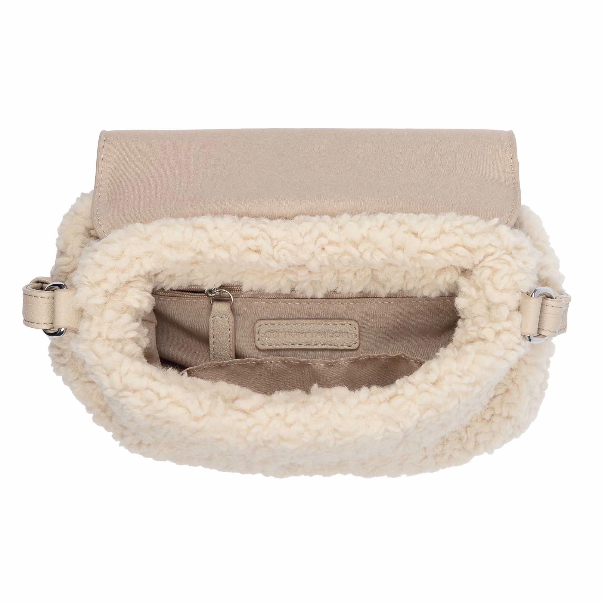 TOM TAILOR Handtasche mit Überschlag Beige Textil TOM TAILOR Handtasche mit Überschlag Beige Textil