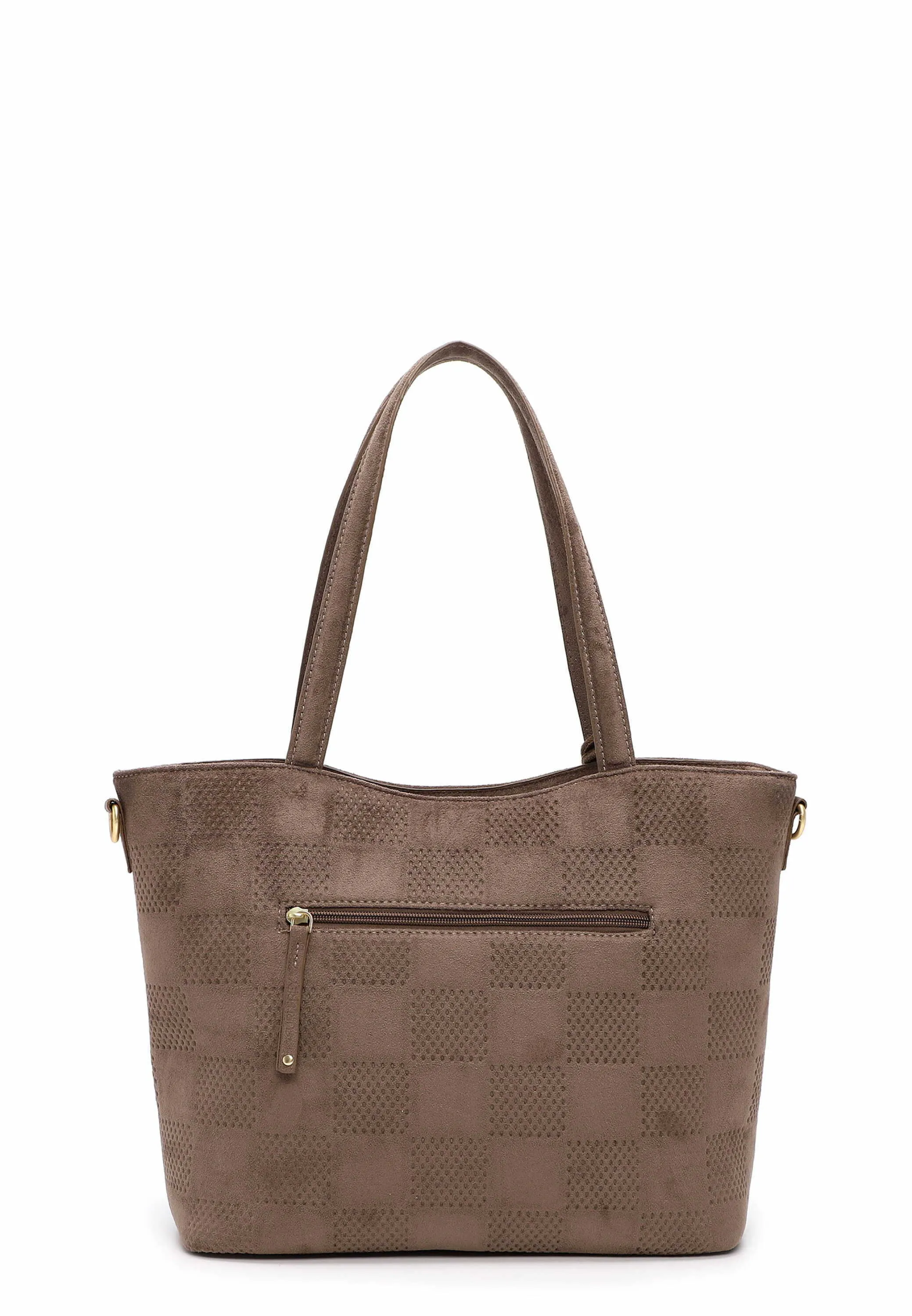 SURI FREY Shopper Taupe Lederimitat 