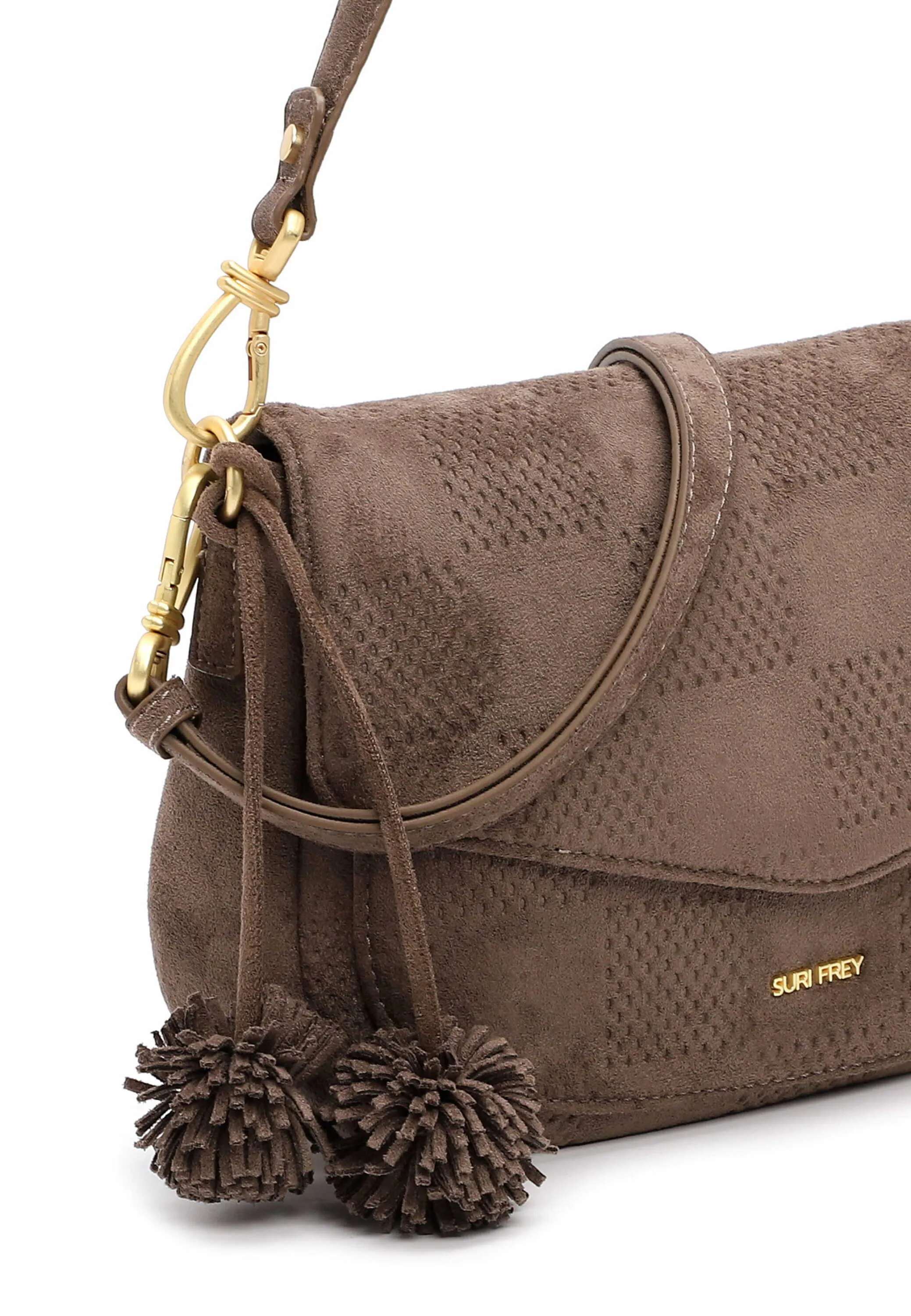 SURI FREY Handtasche mit Überschlag Taupe Lederimitat SURI FREY Handtasche mit Überschlag Taupe Lederimitat