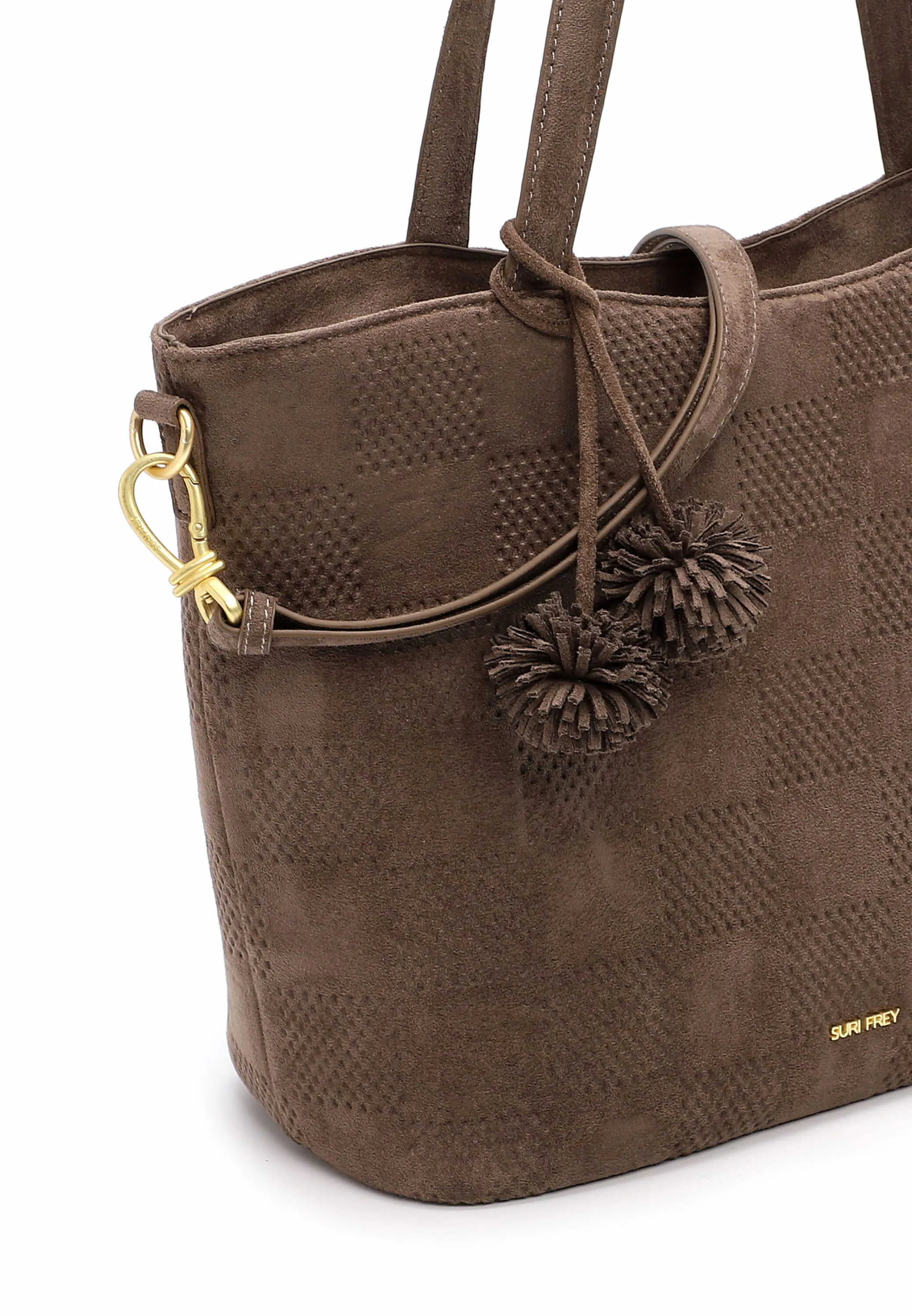 SURI FREY Shopper Taupe Lederimitat 