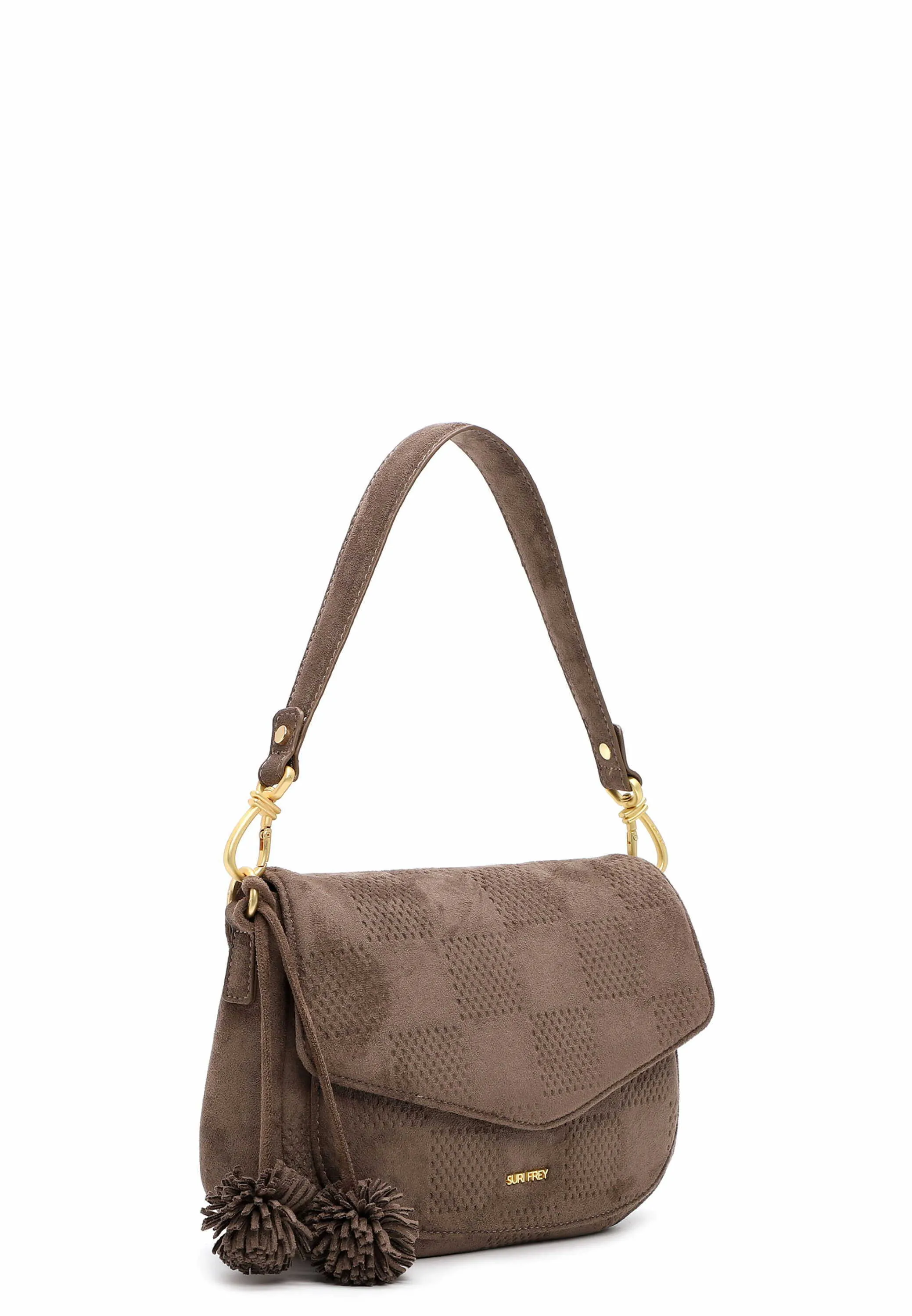 SURI FREY Handtasche mit Überschlag Taupe Lederimitat SURI FREY Handtasche mit Überschlag Taupe Lederimitat
