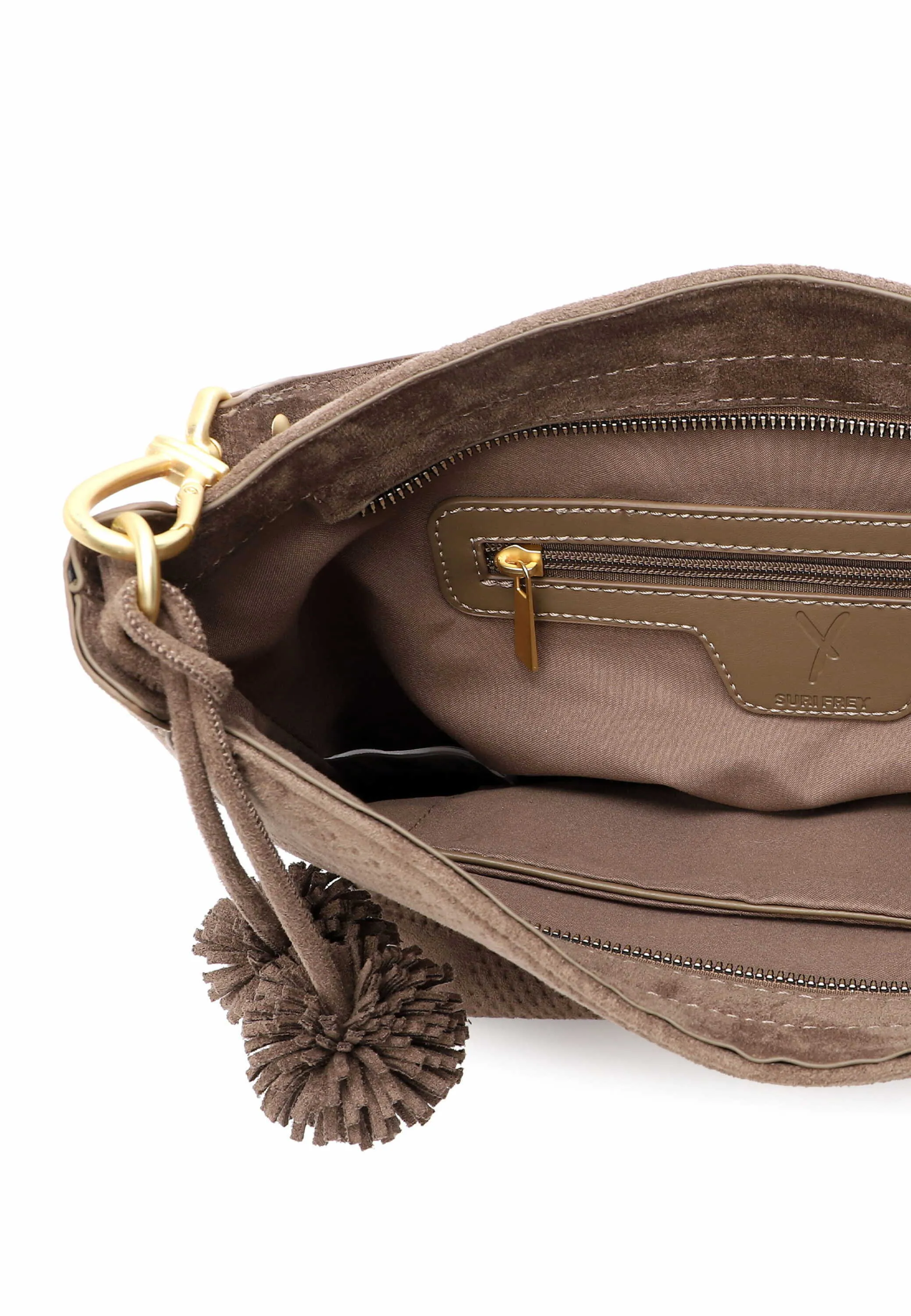 SURI FREY Beuteltasche Taupe Lederimitat SURI FREY Beuteltasche Taupe Lederimitat