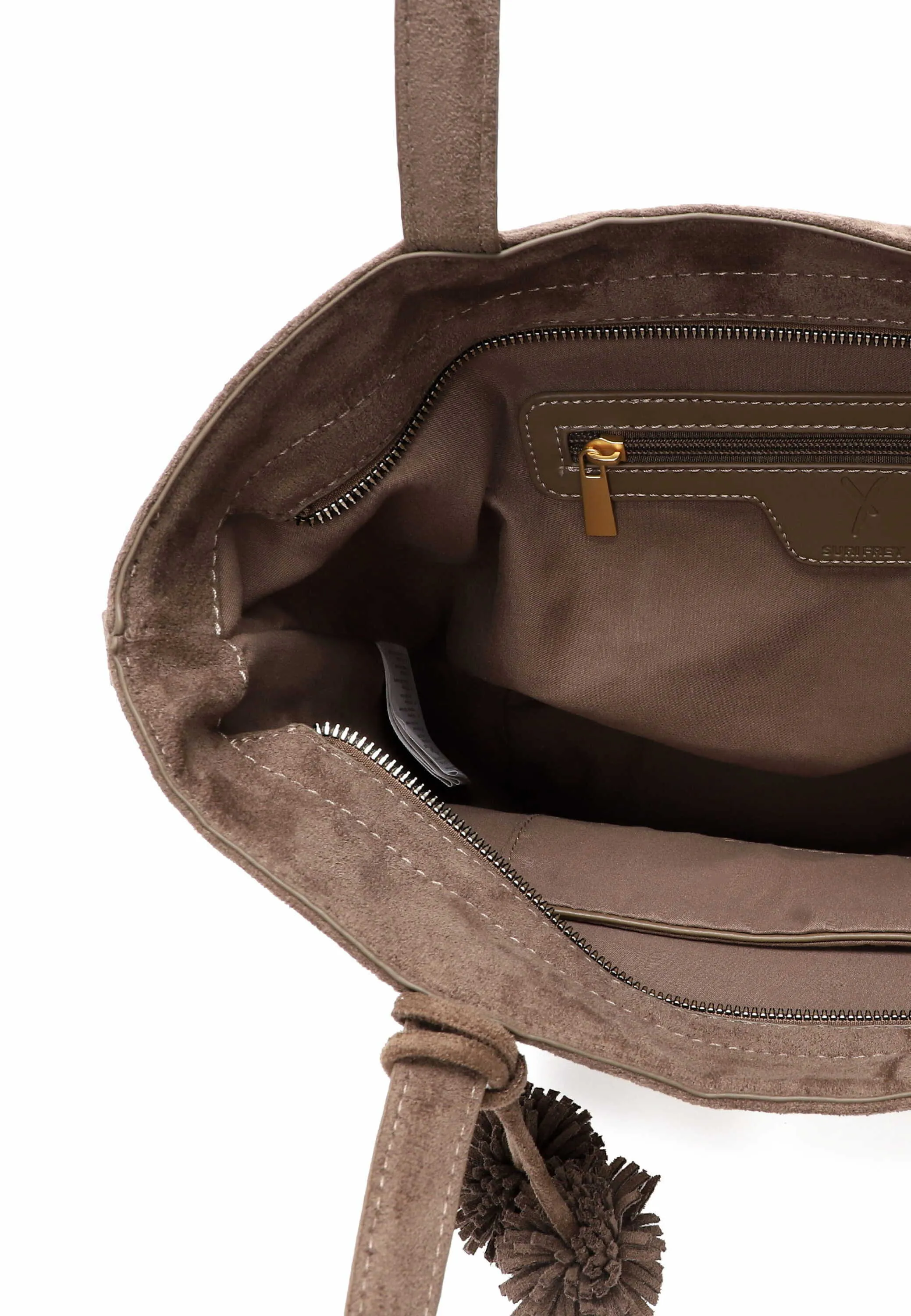 SURI FREY Shopper Taupe Lederimitat 
