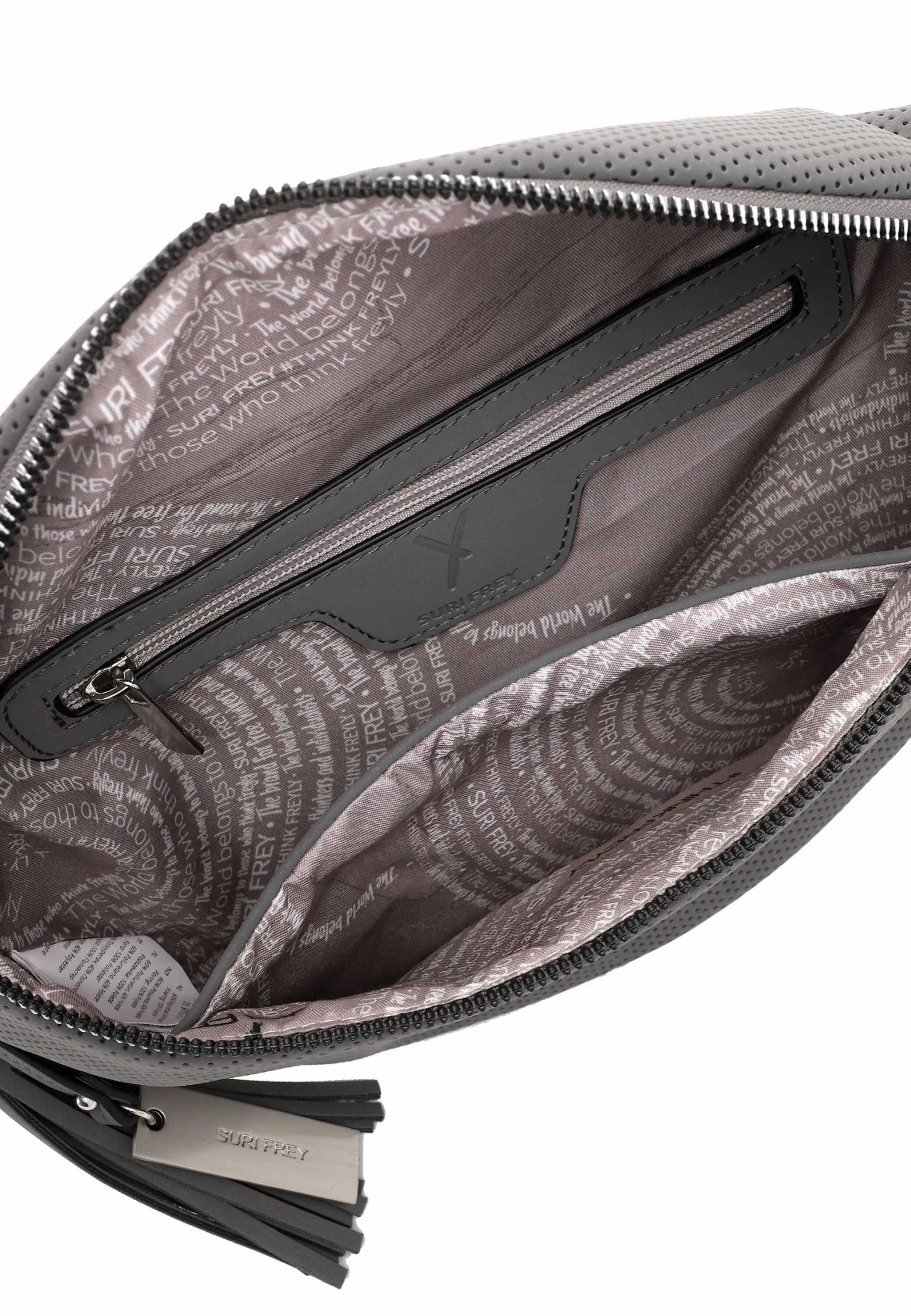 SURI FREY Gürteltasche / Bodybag Grau Lederimitat SURI FREY Gürteltasche / Bodybag Grau Lederimitat