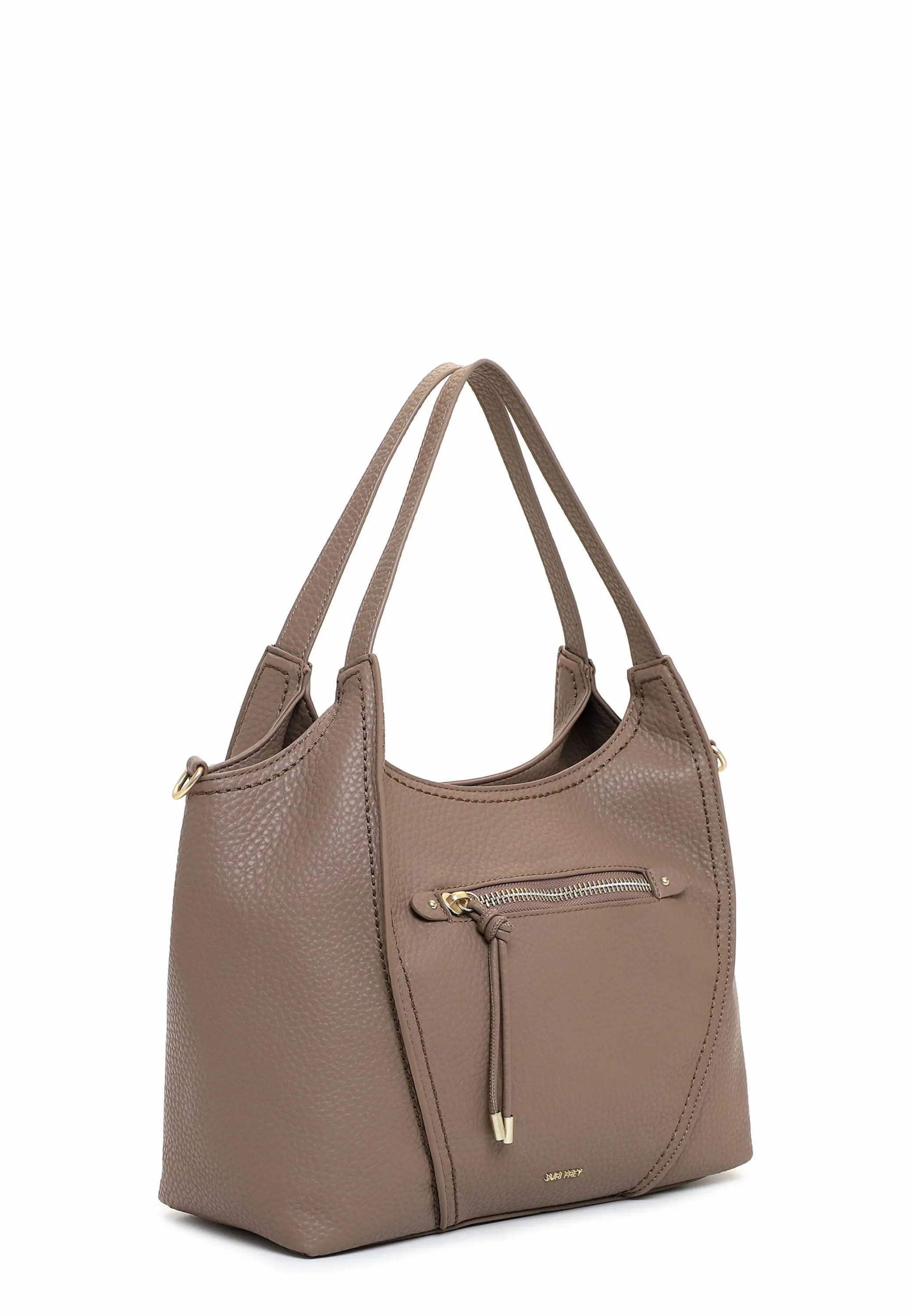 SURI FREY Shopper Taupe Lederimitat 