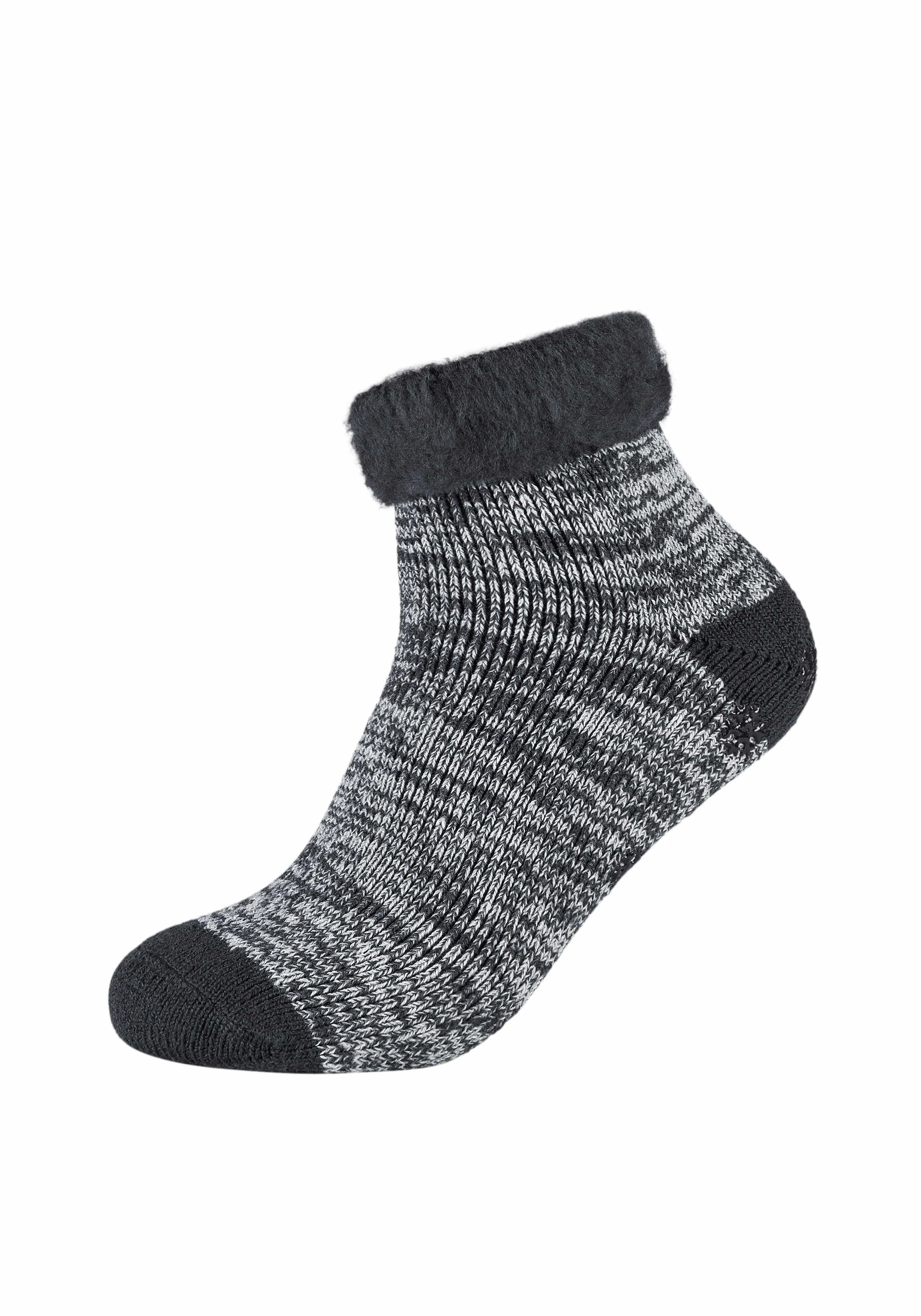 CAMANO ABS-Socke mit Umschlag Antirutsch-Socken Schwarz Textil CAMANO ABS-Socke mit Umschlag Antirutsch-Socken Schwarz Textil