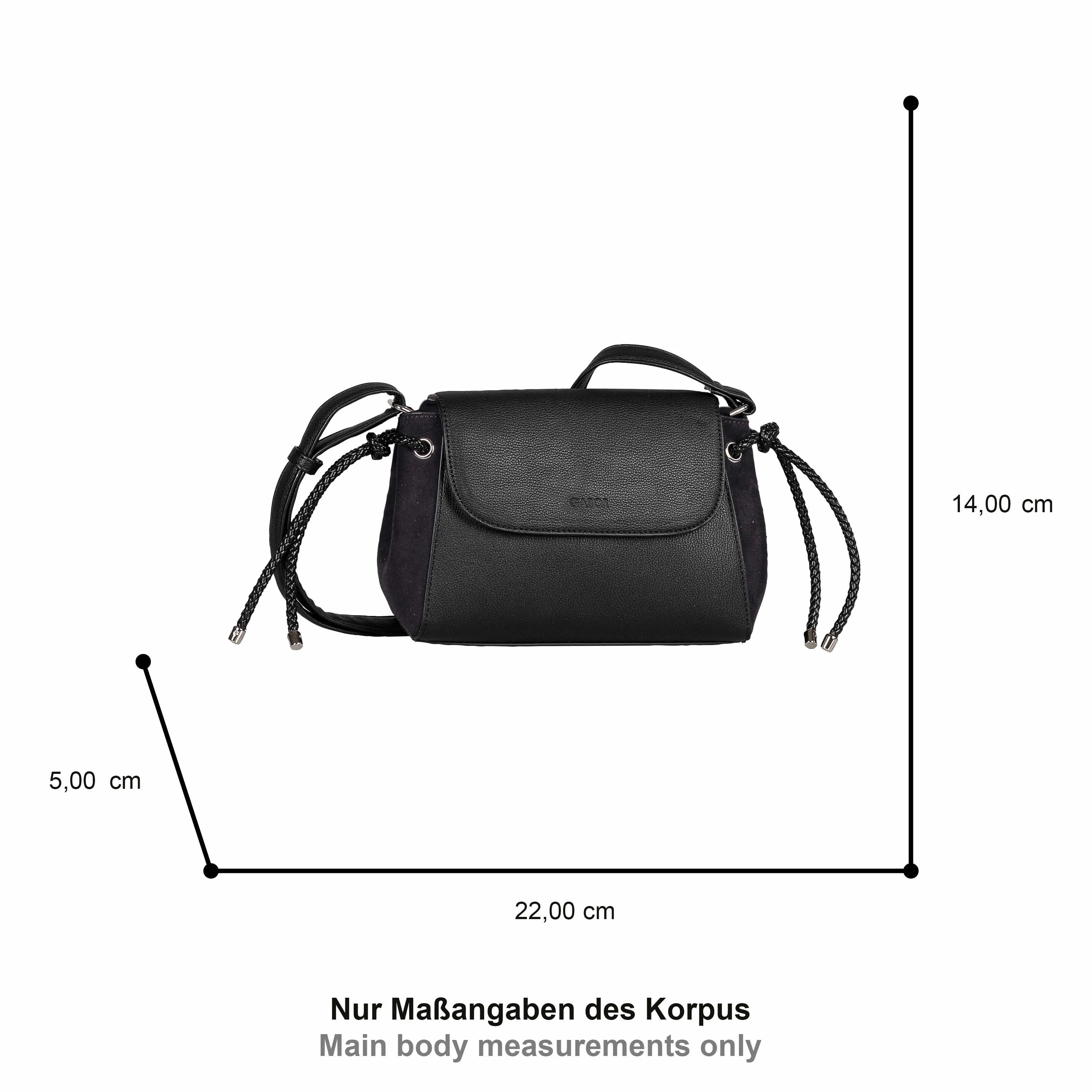 GABOR Handtasche mit Überschlag Schwarz Lederimitat GABOR Handtasche mit Überschlag Schwarz Lederimitat