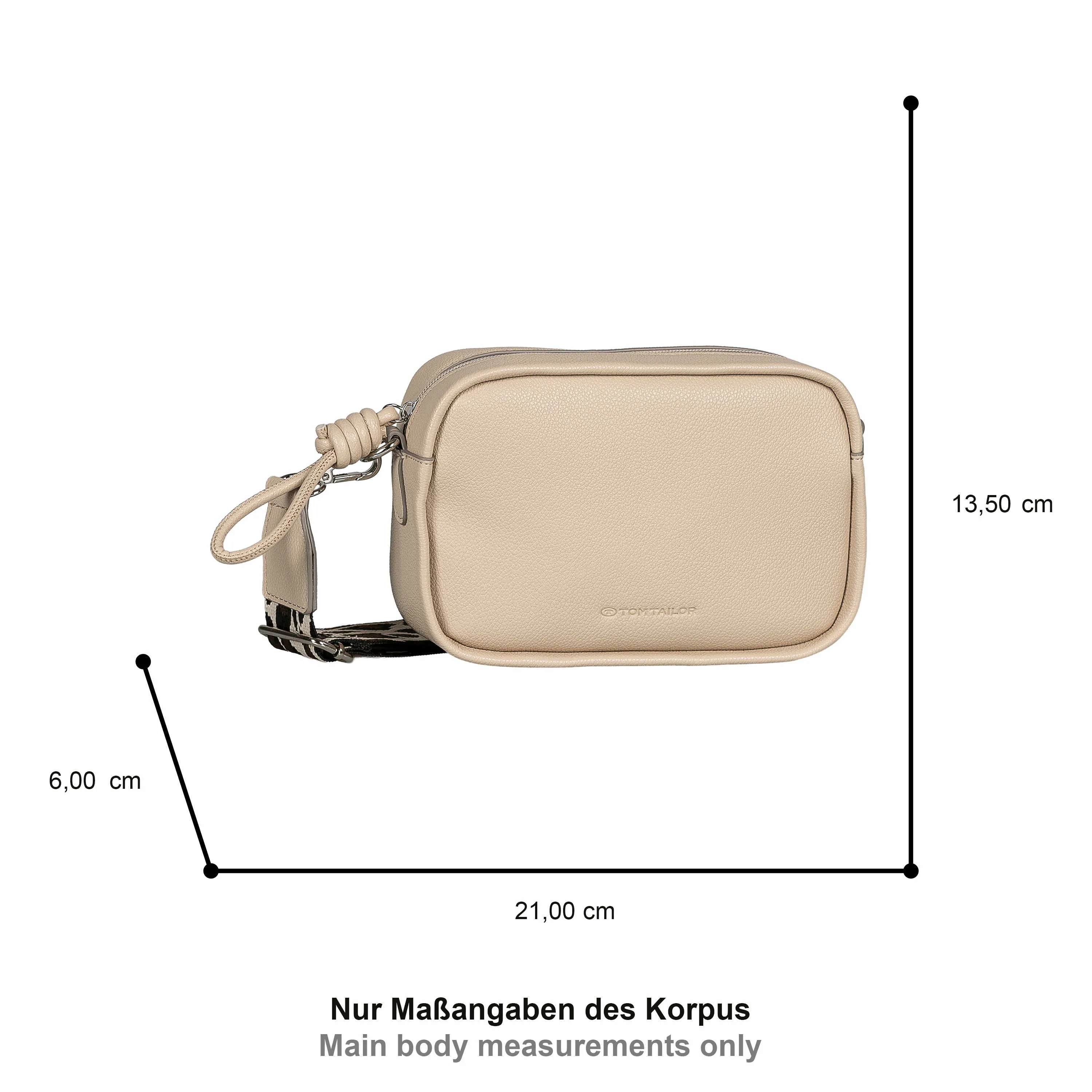 TOM TAILOR Umhängetasche Beige Lederimitat 