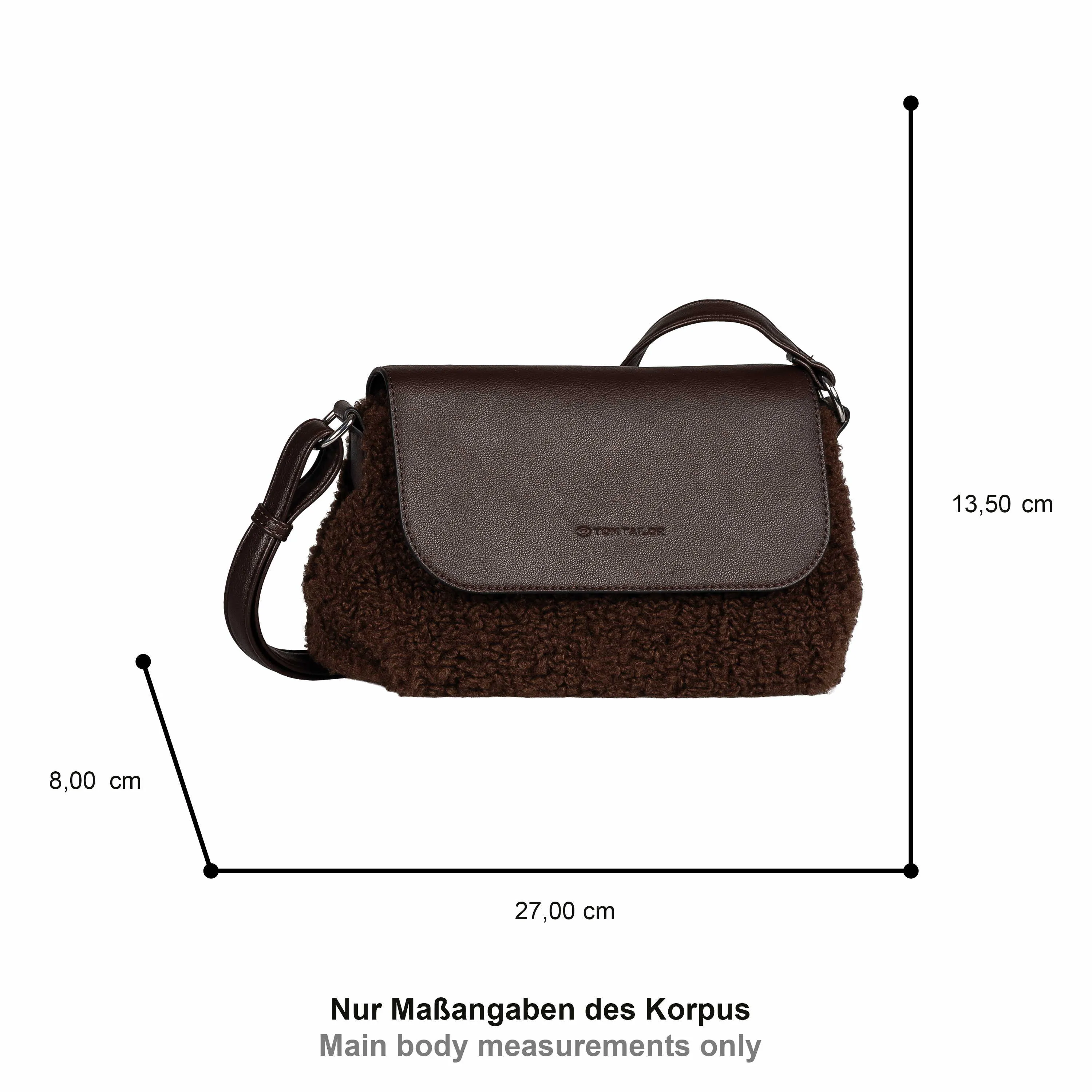 TOM TAILOR Handtasche mit Überschlag Braun Textil TOM TAILOR Handtasche mit Überschlag Braun Textil