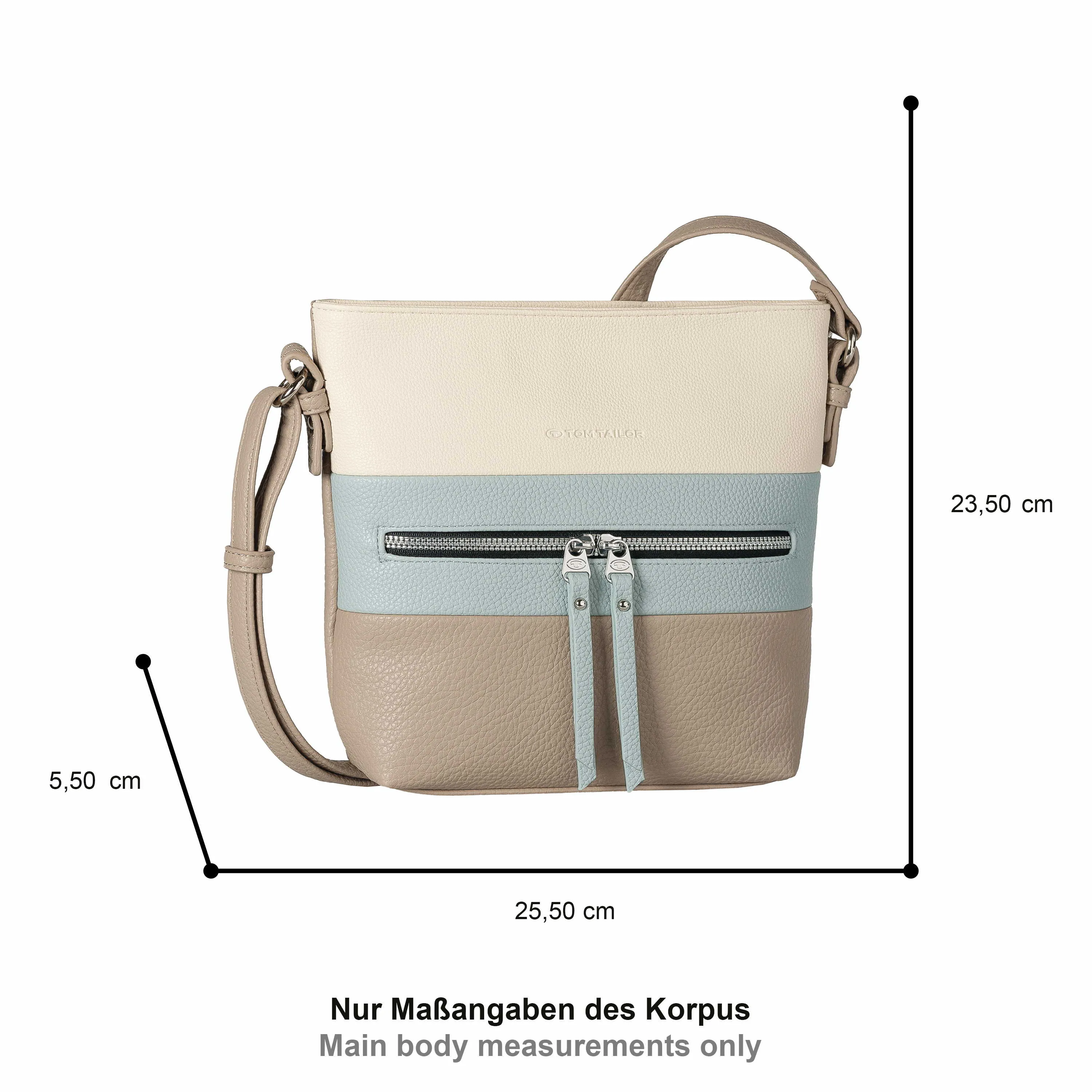 TOM TAILOR Umhängetasche Taupe Lederimitat 