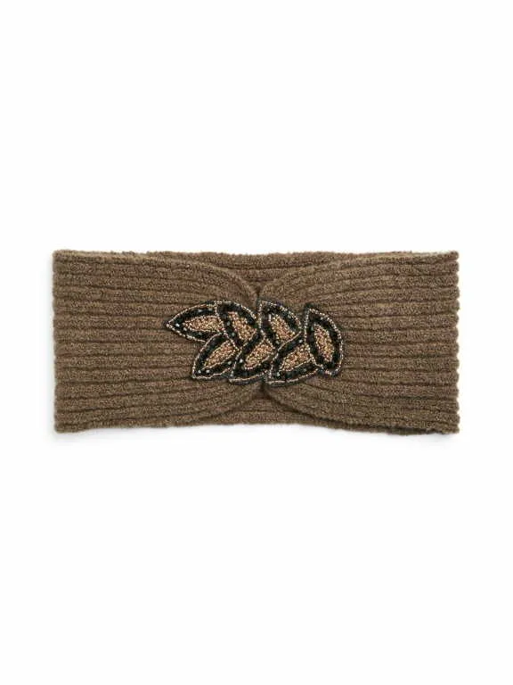 PIECES vorne Pailletten-Deko Stirnband Beige Textil PIECES vorne Pailletten-Deko Stirnband Beige Textil