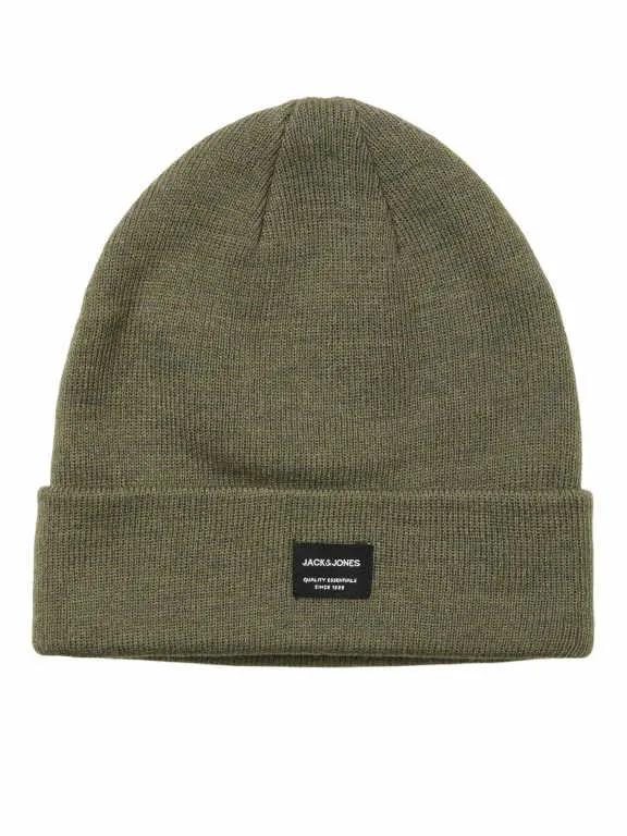 JACK & JONES Umschlag, Feinstrick Mütze Olive Textil 