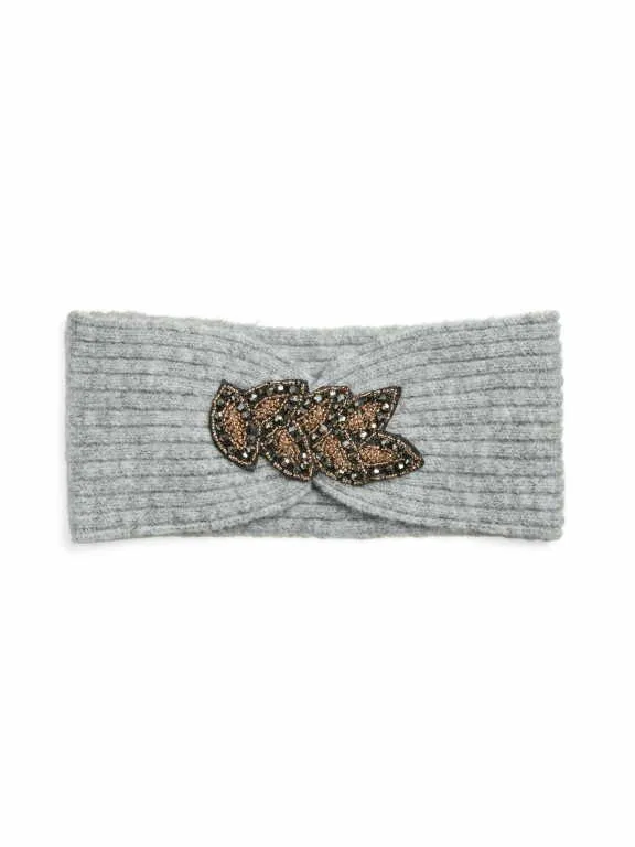 PIECES vorne Pailletten-Deko Stirnband Grau Textil PIECES vorne Pailletten-Deko Stirnband Grau Textil