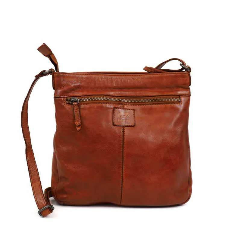 BEAR DESIGN Umhängetasche Cognac Leder BEAR DESIGN Umhängetasche Cognac Leder