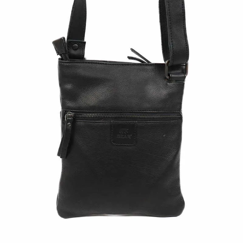 BEAR DESIGN Umhängetasche Schwarz Leder 