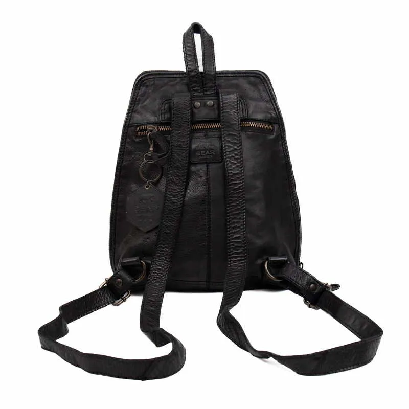 BEAR DESIGN Rucksack Schwarz Leder BEAR DESIGN Rucksack Schwarz Leder