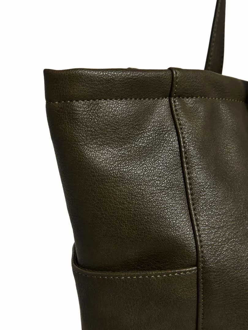PIECES Shopper Khaki Lederimitat PIECES Shopper Khaki Lederimitat