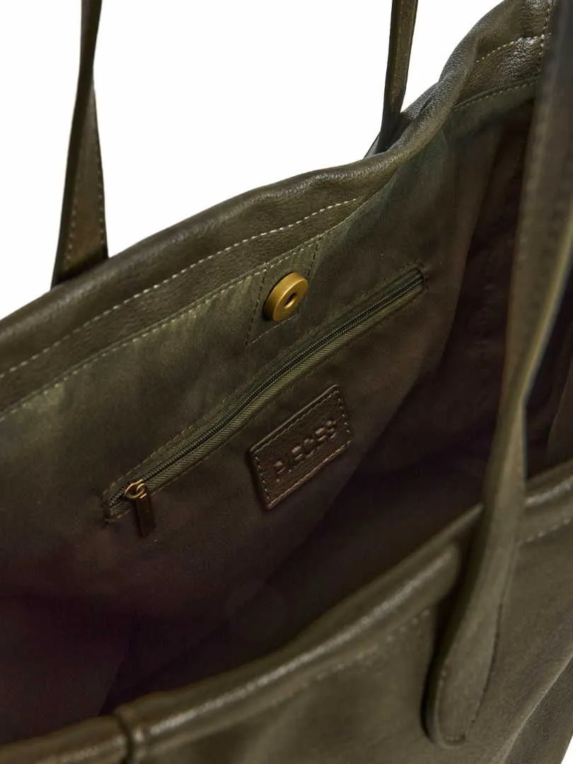 PIECES Shopper Khaki Lederimitat PIECES Shopper Khaki Lederimitat
