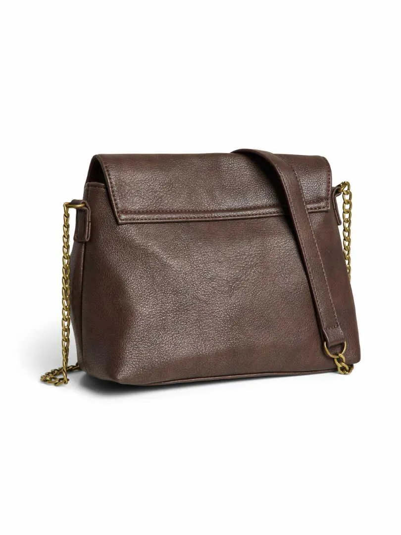 PIECES Handtasche mit Überschlag Khaki Lederimitat PIECES Handtasche mit Überschlag Khaki Lederimitat