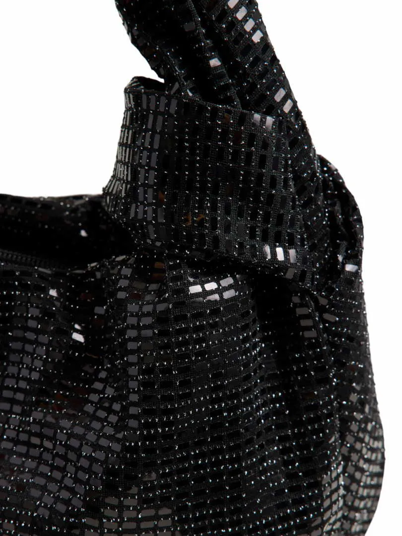 PIECES Clutch / Abendtasche Schwarz Textil PIECES Clutch / Abendtasche Schwarz Textil