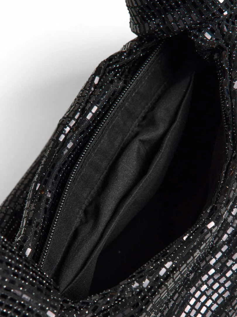 PIECES Clutch / Abendtasche Schwarz Textil PIECES Clutch / Abendtasche Schwarz Textil