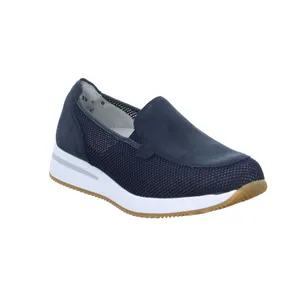 WALDLÄUFER mit Wechselfussbett Comfort-Slipper Blau Leder 