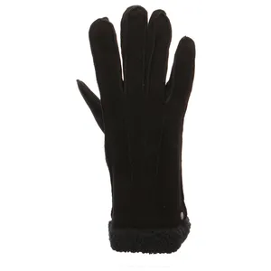 ISOTONER 3 Ziernähte, Fellabschluss Handschuh Schwarz Leder ISOTONER 3 Ziernähte, Fellabschluss Handschuh Schwarz Leder