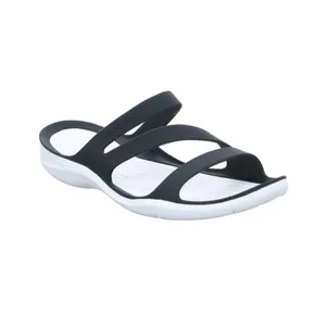 CROCS Badeschuhe unisex Schwarz Leder 