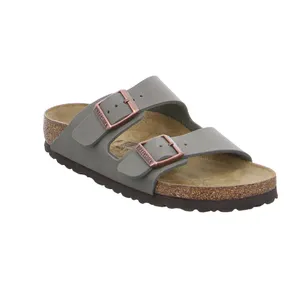 BIRKENSTOCK Bio-Fussbett Taupe Lederimitat 