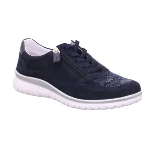 VAN DER LAAN Comfort-Schnürer Blau Leder 