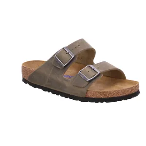 BIRKENSTOCK Bio-Mûles Khaki Leder 