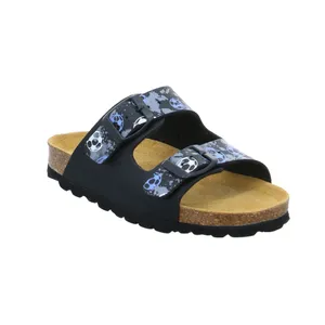BIOLife Kinder-Pantolette Schwarz Lederimitat  Unisex 