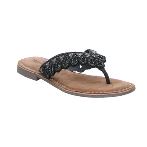 SCHUHENGEL Zehentrenner-FlipFlop Schwarz Leder SCHUHENGEL Zehentrenner-FlipFlop Schwarz Leder