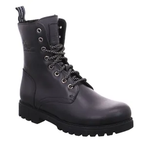 PANAMA JACK Boot Schwarz Leder  mit Lammfell - Innenfutter 