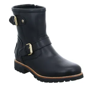 PANAMA JACK Boot Schwarz Leder  mit Lammfell - Innenfutter 