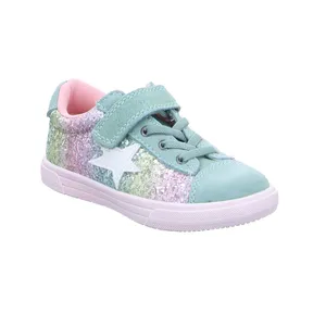 LURCHI Mädchensneaker Kleinkinder-Halbschuh Klett Pastelgrün Leder 