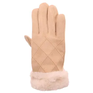 ISOTONER Damen Handschuh Beige Leder ISOTONER Damen Handschuh Beige Leder